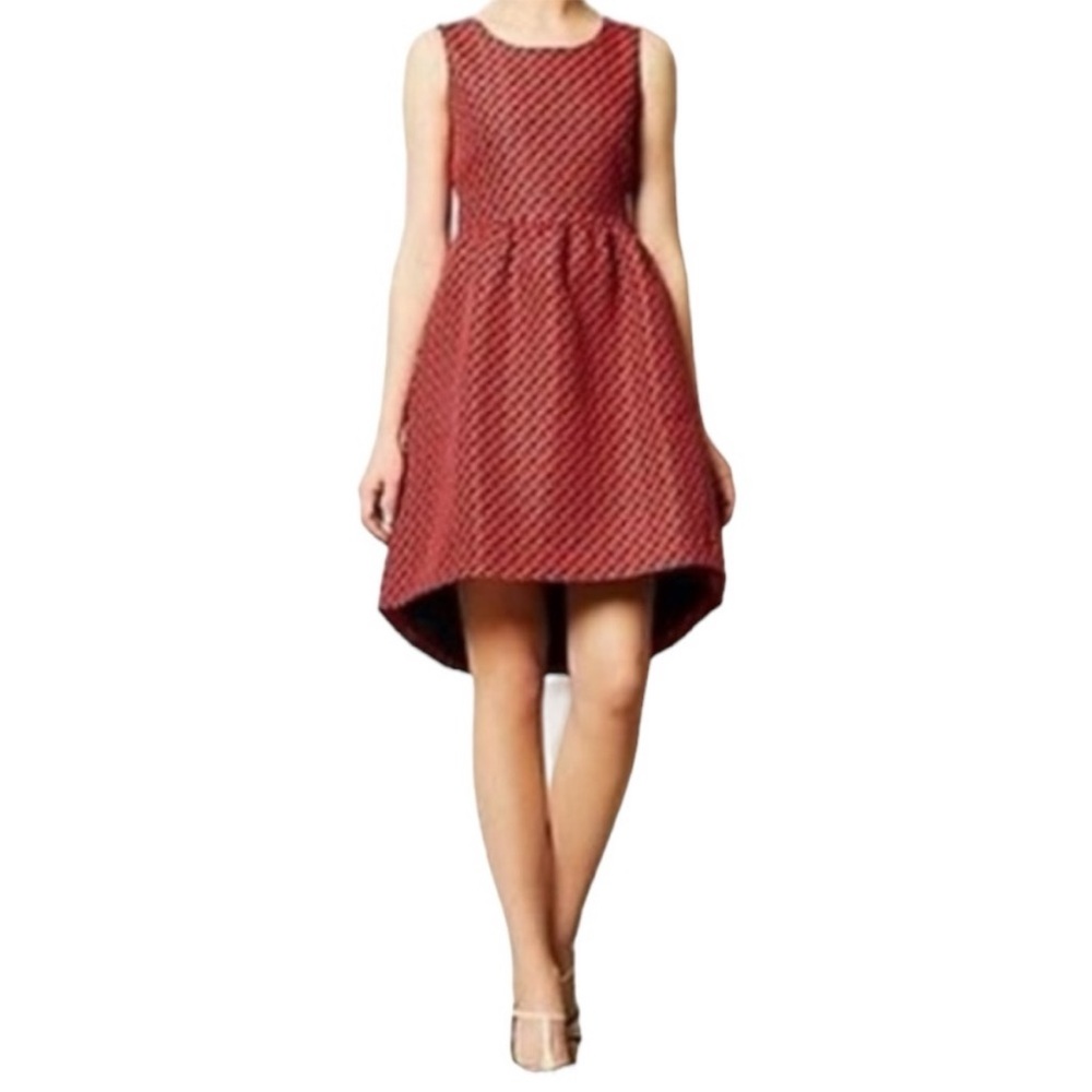 Anthropologie Lili Wang for‎ Lili’s Closet Geo Jacquard Fit & Flare Dress
